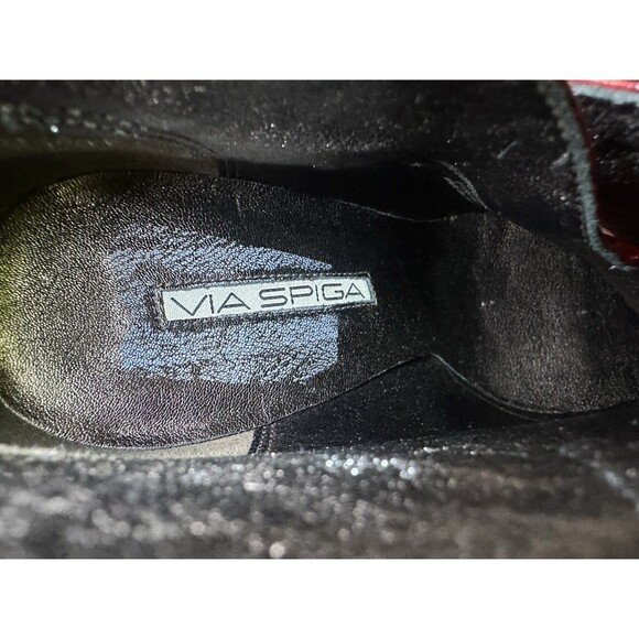 Via Spiga Animal Print Patent Red Leather Ankle Heeled Booties Women's 10 - Picture 9 of 12